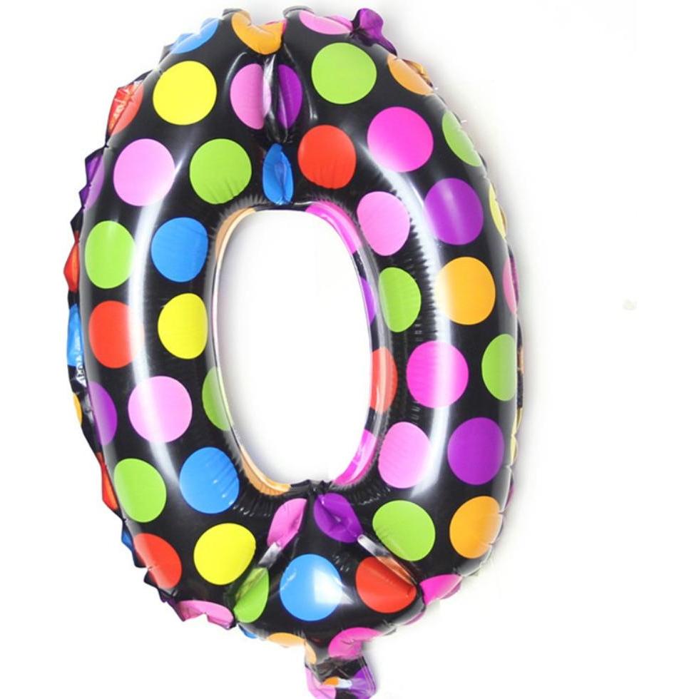 Cover-Discount Zahlenballon bunt gepunktet Nummer 0