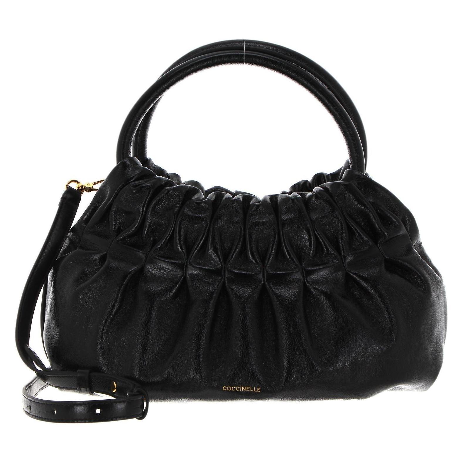 Coccinelle, Damen, Handtasche, Croisette Rock Handbag Craquele' Leather, Schwarz