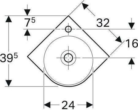 Produktbild Geberit Eckhandwaschbecken Renova Compact 32cm wei 276132000 (395 mm, 320 mm)