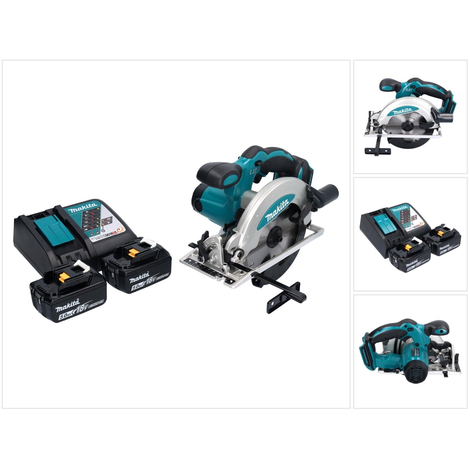 Makita, Handkreissäge, DSS 610 RT Akku Handkreissäge 18 V 165 mm + 2x Akku 5,0 Ah + Ladegerät
