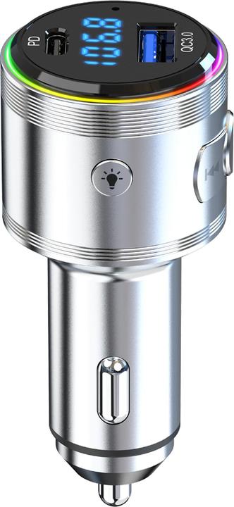 Image du produit 3MK Transmetteur de puissance Hyper Car 48W QC PD PPS USB-C/USB-A avec transmetteur audio Argent