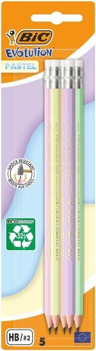 Actual product image Bic Evolution Pastellstift mit Radiergummi 5 Stück (5 x)
