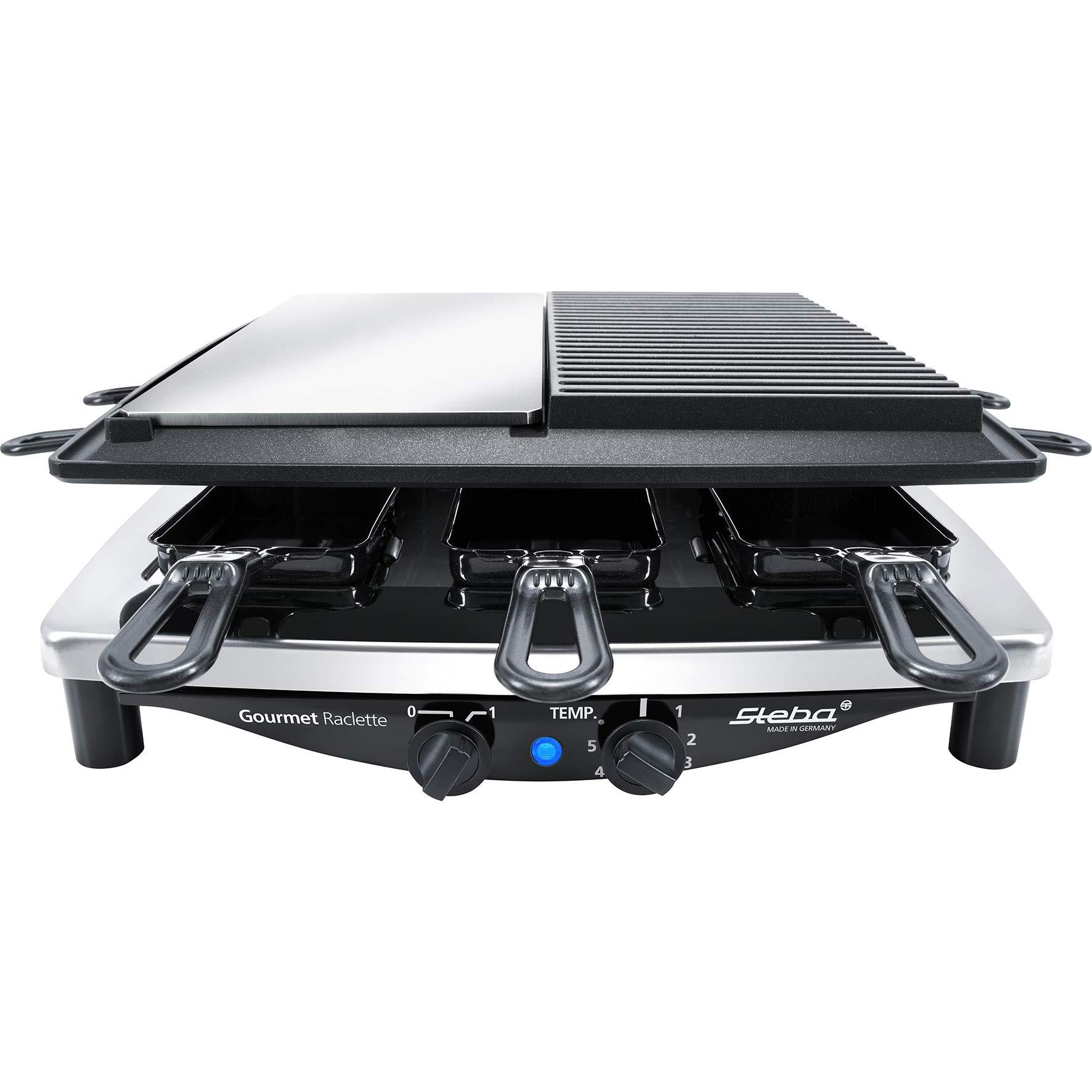 Steba RC 8, Satinierter Stahl, Racletteofen, Schwarz
