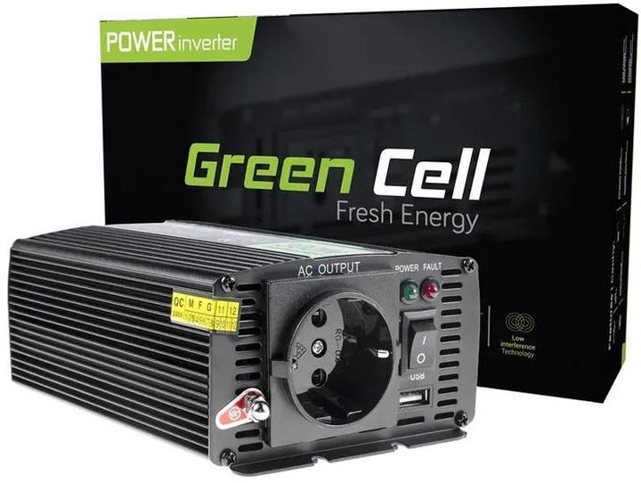 Image du produit GreenCell Convertisseur de tension pour voiture 12V à 230V 300W 600W