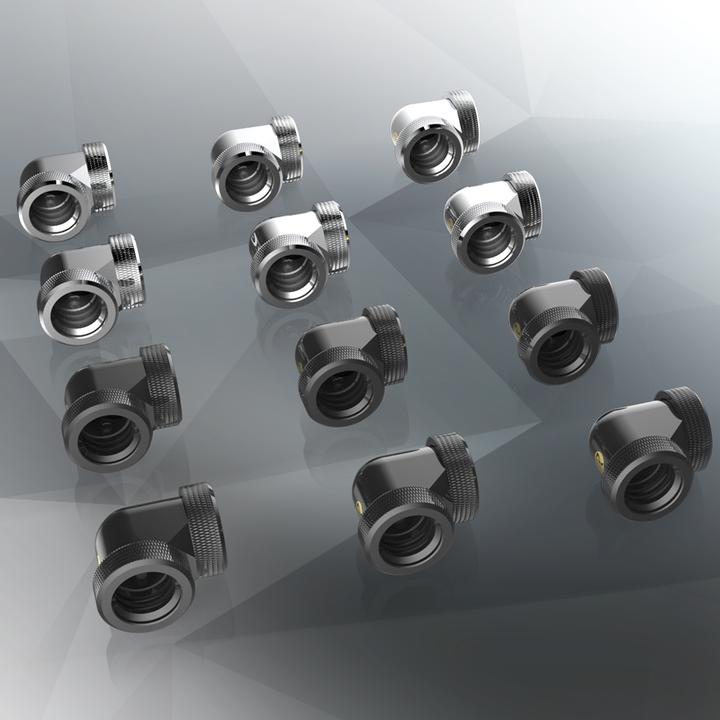 Produktbild Raijintek Pelias D160906, 16mm, 90 Grad Adapter – 6er-Pack, schwarz