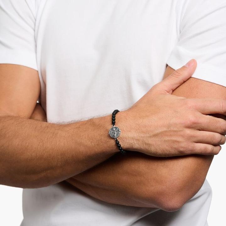 Immagine prodotto Thomas Sabo Bracciale Elementi di Natura Argento (22 cm, Argento 925, Nylon)