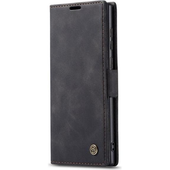 Caseme Leder Flip Wallet Case Hülle (Samsung Galaxy Note 20), Smartphone Hülle, Schwarz