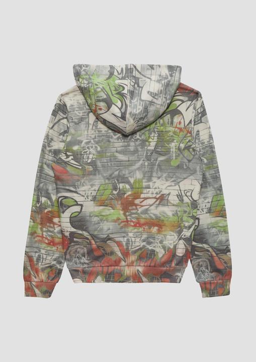 Produktbild s.Oliver Sweatshirt Kapuzen-Sweatshirt mit All-over-Print (170, 176)