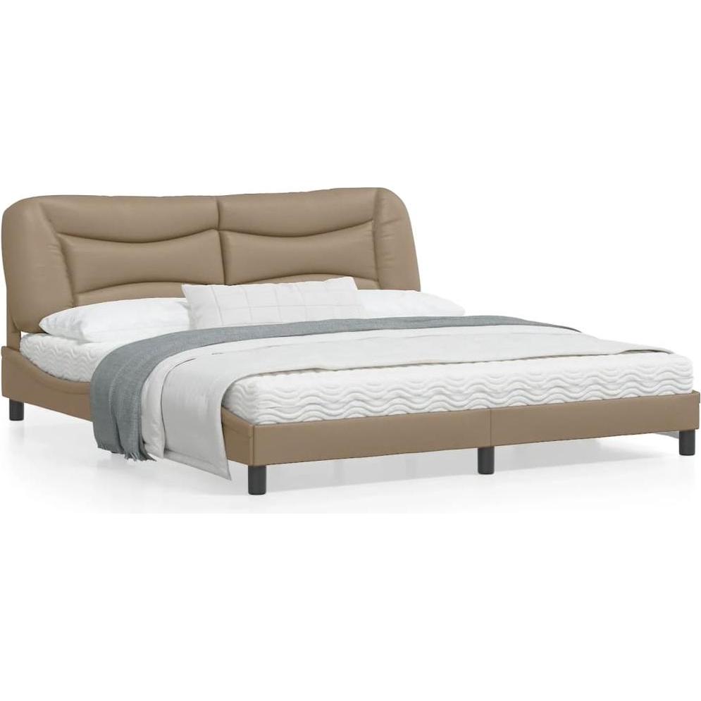 VidaXL, Bett, Bettgestell mit LED Kunstleder (180 x 200 cm)