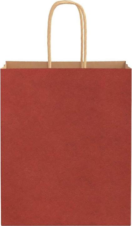 Actual product image VidaXL Kraft paper bags 50 pcs. with handle red 18x8x22 cm paper bag (Gift bag, 50 x)