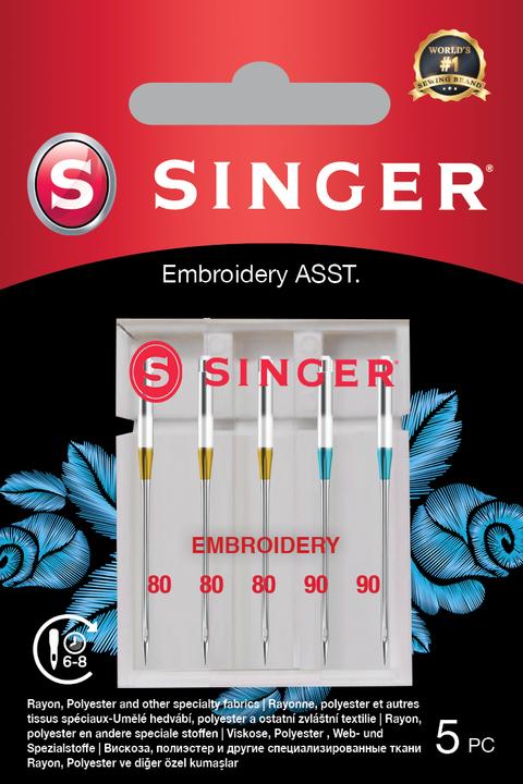 Singer Stick Nähmaschinennadel, Sortiment, 5er Pack