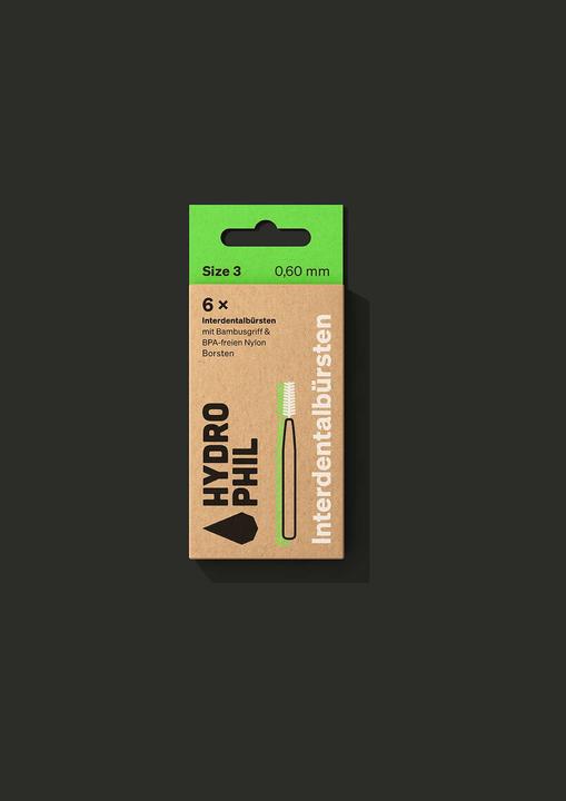 Produktbild Hydrophil Interdentalbürsten 0.60mm Size 3 (6 x, 0.60 mm)
