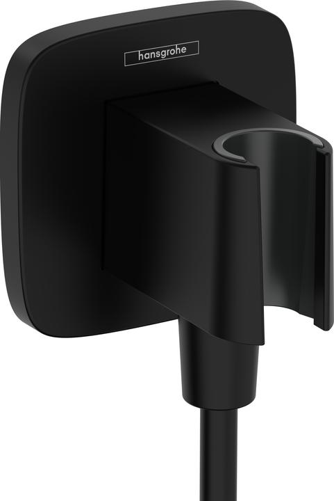 Actual product image hansgrohe HG wall connection FixFit Q with shower holder matt black