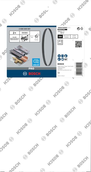 Nutritional values and ingredients Bosch Professional Zubehör PRO CB2824 Bandsaw blade, 733 mm, 2 pcs.