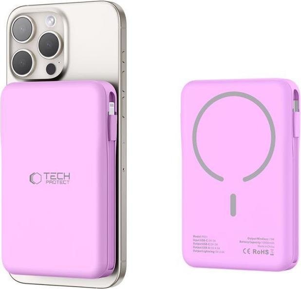 Tech-Protect PB31 MagSafe 10000mAH Power Bank - Purple (15 W)