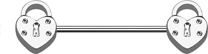 Immagine prodotto Star Piercing Barbagianni in argento con due lucchetti a forma di cuore (senza ottone, Acciaio chirurgico 316L)