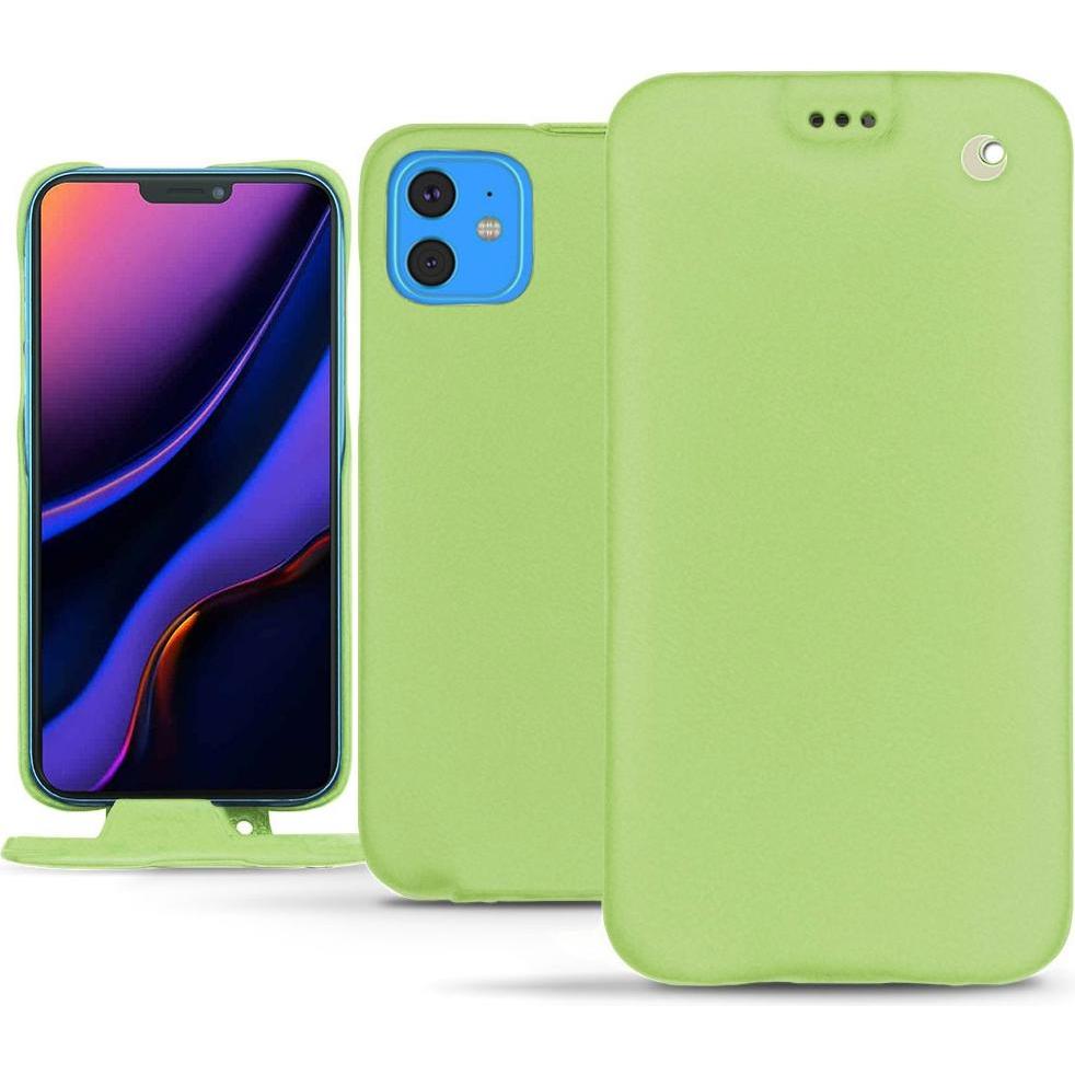 Noreve Lederschutzhülle vertikal (Apple iPhone 11), Smartphone Hülle, Grün