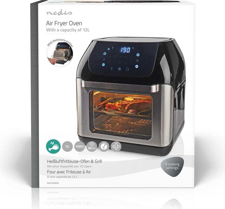 Produktbild Nedis Heissluft Friteuse 12 l Timer: 60 min Digital Schwarz