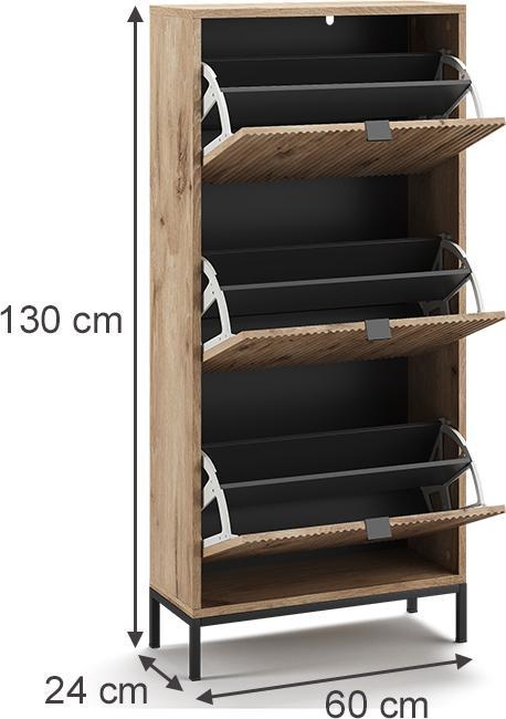 Produktbild Vicco Eliza mit 3 Klappschubladen (60 x 24 x 130 cm)