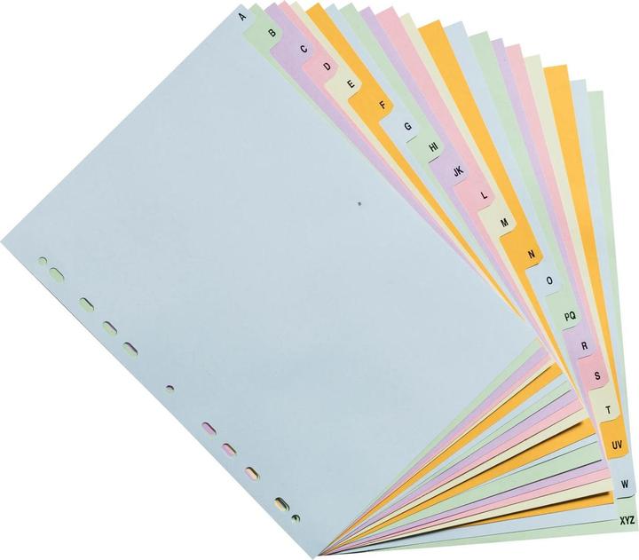 Produktbild Exacompta Register A4+, Recyclingkarton 170g, Pastellfarben, 20 Taben A-Z, Forever