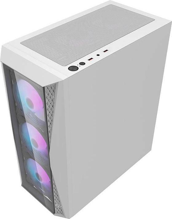 Actual product image Darkflash Tech Computer Case DK352 Plus with 4 fans (Black & White) (ITX, E-ATX, ATX)