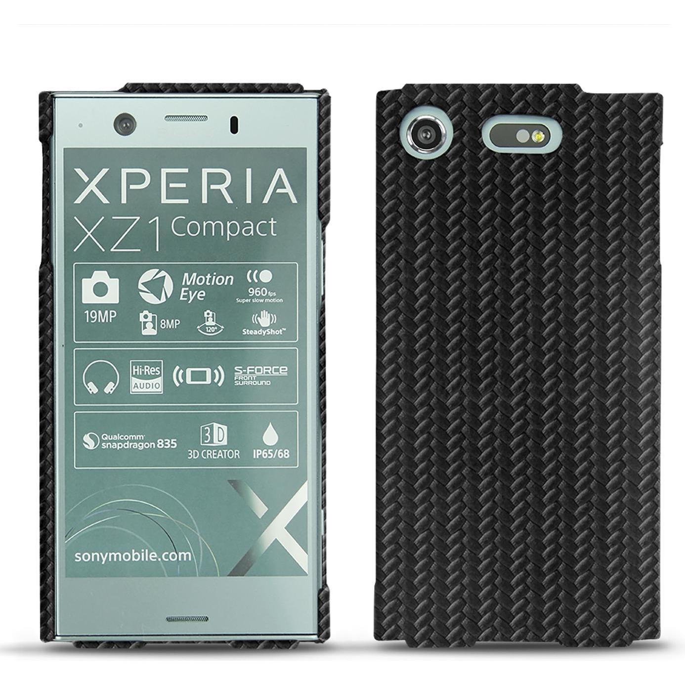 Noreve Lederschutzhülle (Sony Xperia XZ1 Compact), Smartphone Hülle, Schwarz