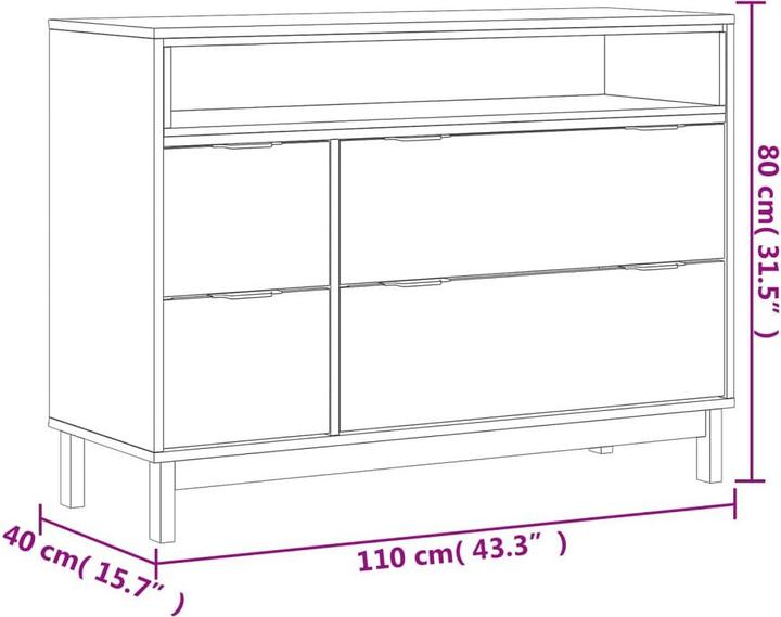 Image du produit vidaXL Schubladenschrank (110 x 40 x 80 cm)