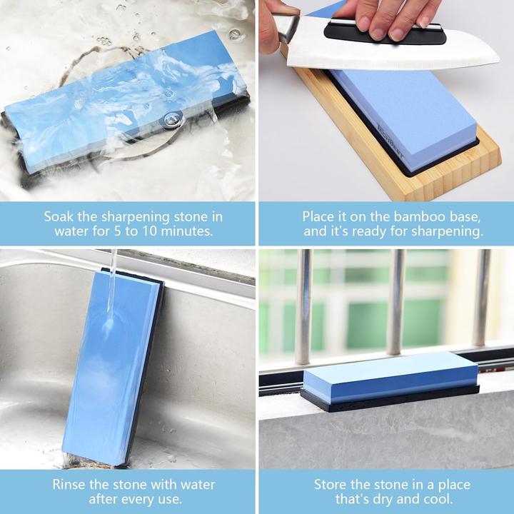 Actual product image TechBest Schleifstein-Set mit Winkelführung und Lederstreifen