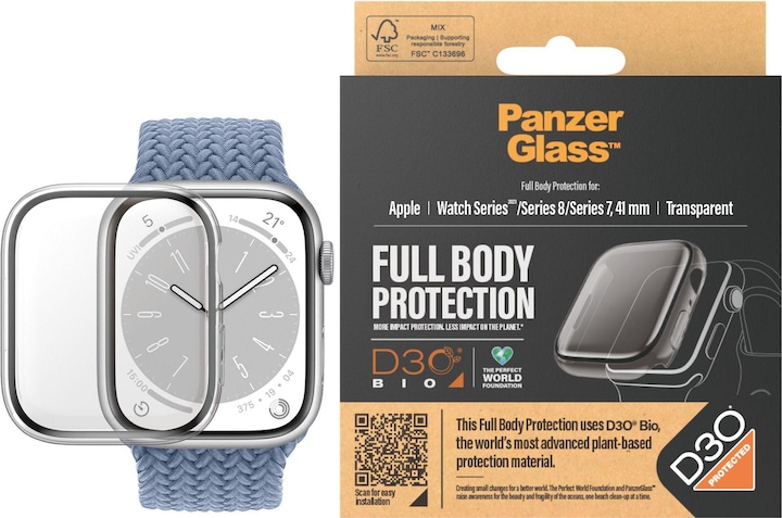 Actual product image PanzerGlass Screen Protector Full Body Apple Watch with D3O Series 2023 41mm