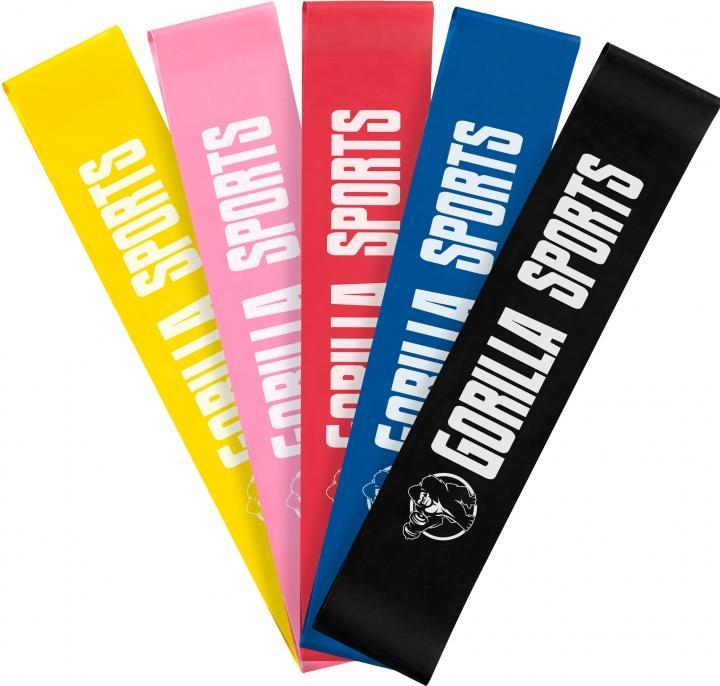 Actual product image Gorilla Sports Resistance Band Set (0.50 m, Strong, Extra strength, Medium, Extra Light, Easy)