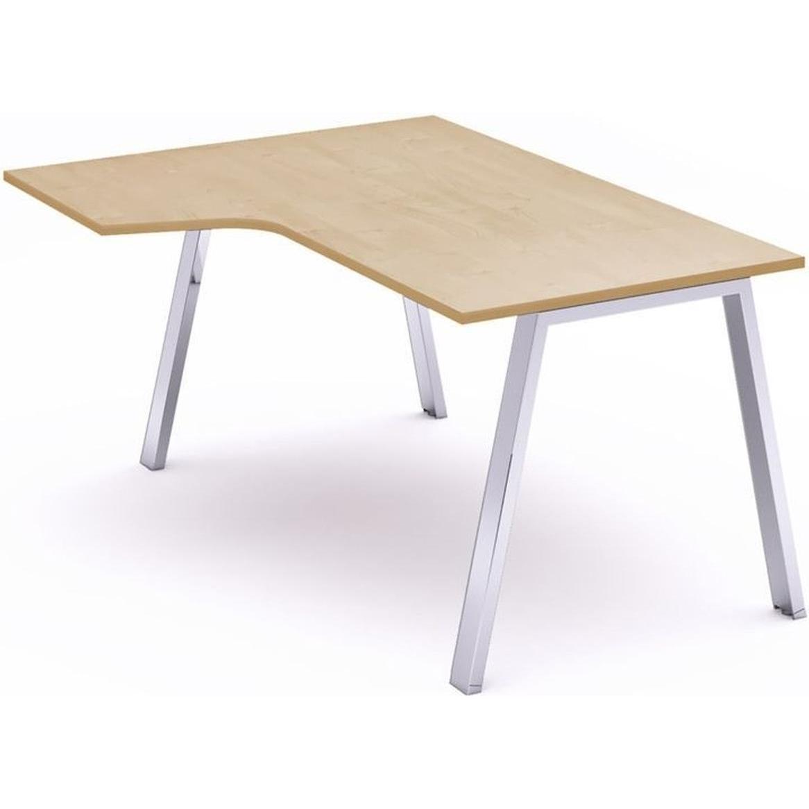 Rocada, Schreibtisch, Schreibtisch Blanca L-Form links BxTxH 160x120x73cm Gestell verchromt Platte Melamin buche