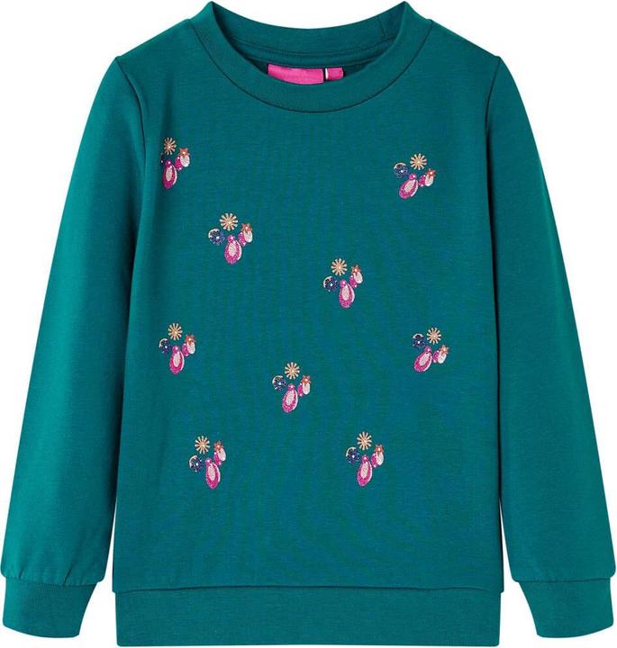 Immagine prodotto VidaXL Felpa da bambino verde scuro 128,Materiale: 95 % cotone (128)