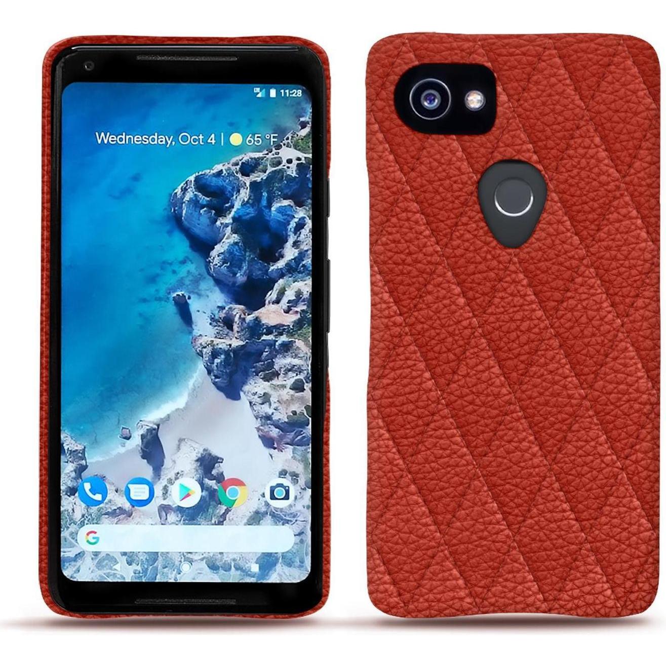 Noreve Lederschutzhülle (Google Pixel 2 XL), Smartphone Hülle, Orange
