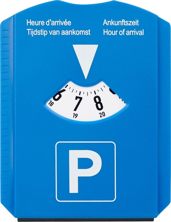 Actual product image Parking disc with ice scraper, profile meter and shopping chip