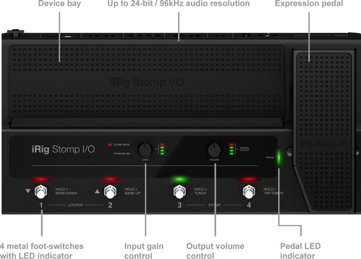 Image du produit IK Multimedia iRig Stomp I/O + AmpliTube 5 Bundle (USB)