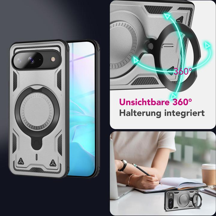 Produktbild Nalia Stormguard - Stabile Panzer Hülle mit MagSafe & 360-Grad Ringhalter - Military Cover (Google Pixel 9)