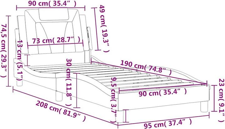 Image du produit vidaXL Bettgestell (90 x 190 cm)