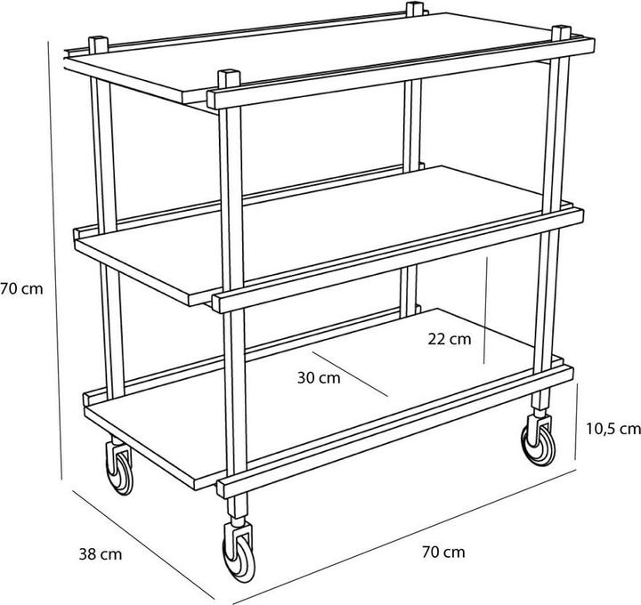 Image du produit Hübsch Crayon Servierwagen Multifarben