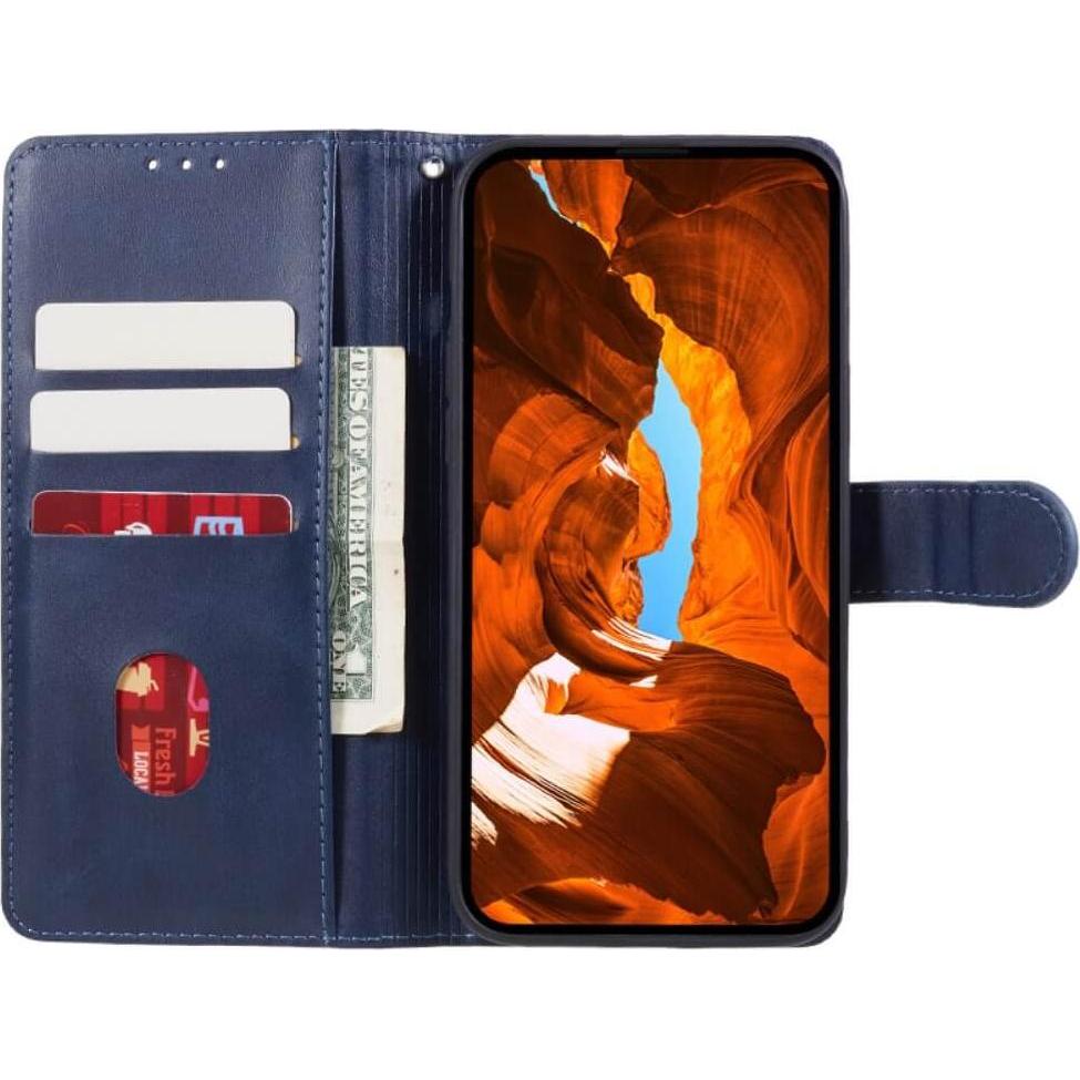 Thumbnail - Cover-Discount Xiaomi Poco F6 - Leder Etui Hülle (Xiaomi Poco F6), Smartphone Hülle, Blau