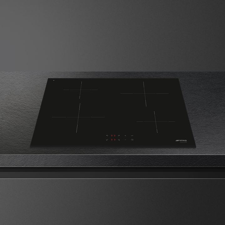 Image du produit Smeg SI2641D Table de cuisson à induction, 60 cm, vitrocéramique noire, coupe en C (60 cm, Table de cuisson électrique)