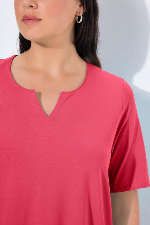 Actual product image Ulla Popken Essential Notch Neck Stretch Tee (62)