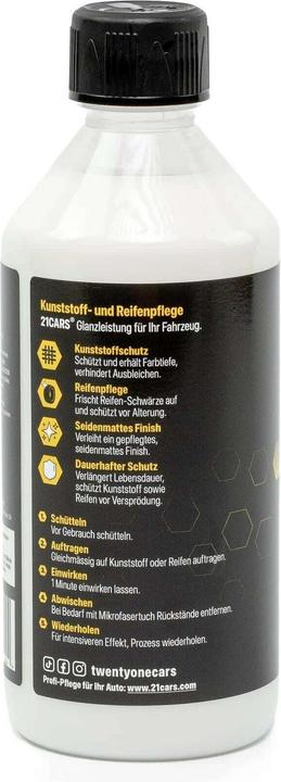 Produktbild 21cars Kunststoff und Reifen Pflege Pro 0.5 l (500 ml)