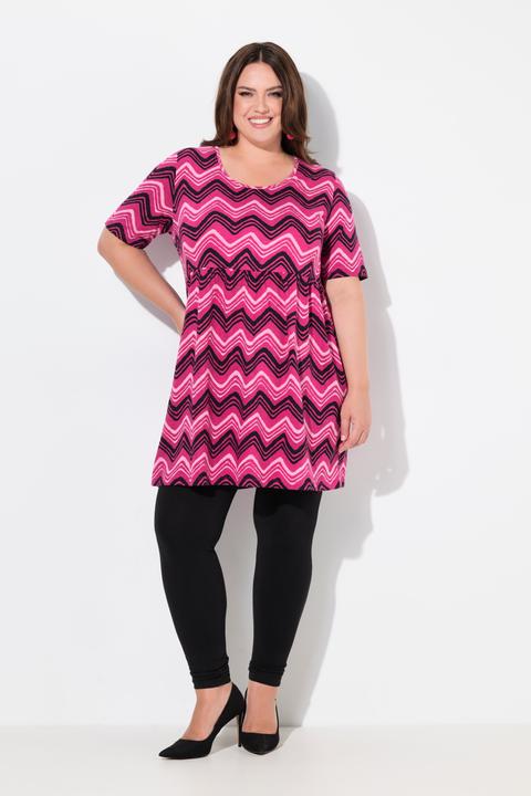 Produktbild Ulla Popken Longshirt, Zackenmuster, A-Linie, Rundhals, 3/4-Arm (46, 48)