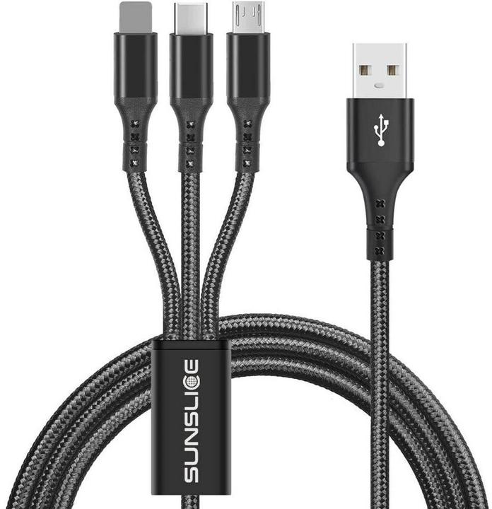 Immagine prodotto Sunslice Cavo Trident 3-in-1 (1 m, USB 3.2 Gen 1, 12 W)