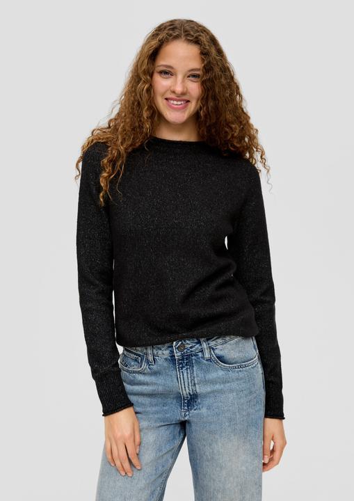 Produktbild s.Oliver Strickpullover Strickpullover mit Rollsaumblende (L)