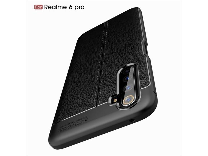 Actual product image Screenguard Realme 6 Pro Sleeve Leather Design TPU Cover (Realme 6 Pro)