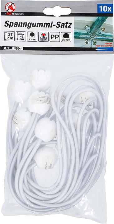 Produktbild BGS Spanngummi-Satz | mit Kugel | 27 cm | 10-tlg.