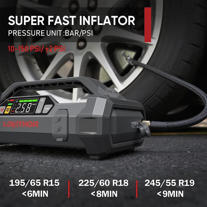 Produktbild Lokithor Jump Starter und Luftpumpe (2000 A, 20000 mAh)