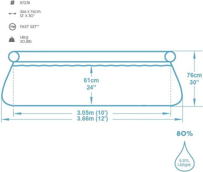 Image du produit Bestway Fast Set (Ø 366 x 76 cm)