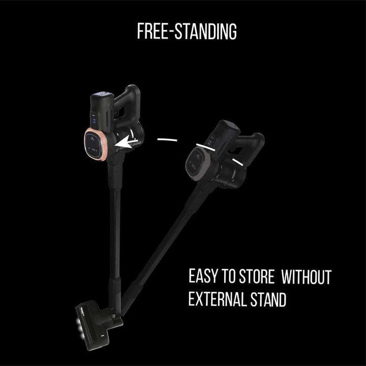 Actual product image BerlingerHaus Design cordless hoover, 220 W BLDC motor, 25.9 V Li-ION battery, black-pink gold